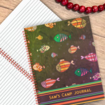 Kinder Kamp Vis Dagboek Kleurrijk Aangepast Plezie