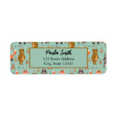 Kinder kamperen buiten Raccoon Fox Brown Beer Etiket (Voorkant)