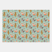 Kinder kamperen buiten Raccoon Fox Brown Beer Inpakpapier Vel (Voorkant 3)