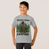 KINDER KAMPING MAAT BEER T-SHIRTS GRIZLY (Voorkant volledig)