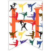 Kinder Karate Party Happy Birthday bunting banner (Tweede vlag)