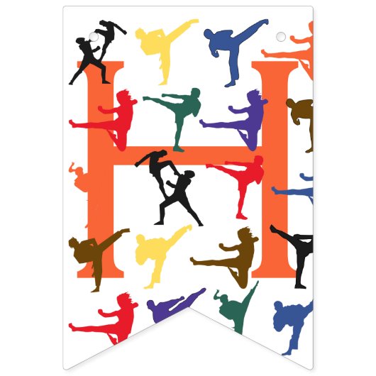 Kinder Karate Party Happy Birthday bunting banner (Tweede vlag)