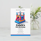 Kinder Kasteelfeest Bounce House Verjaardagssprong Kaart (Staand voorkant)