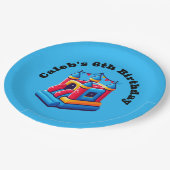 Kinder Kasteelfeest Bounce House Verjaardagssprong Papieren Bordje (Gekanteld)