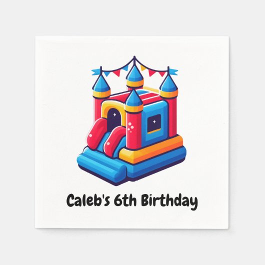 Kinder Kasteelfeest Bounce House Verjaardagssprong Servet (Voorkant)