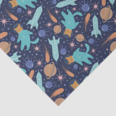 Kinder kat-astronaut in ruimtevaartraketschildplan tissuepapier (Detail)