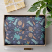 Kinder kat-astronaut in ruimtevaartraketschildplan tissuepapier (Geschenk)