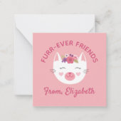 Kinder Kat Face Valentijnsdag Note Card Notitiekaartje (Voorkant)