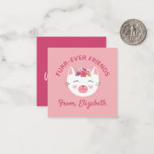 Kinder Kat Face Valentijnsdag Note Card Notitiekaartje (Voorkant / Achterkant in situ)