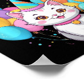 Kinder Kat Verjaardag 10 Verjaardagsfeest Meisjes Poster (Hoek)