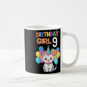 Kinder Kat Verjaardag 9 Verjaardag Party Meisjes 9 Koffiemok