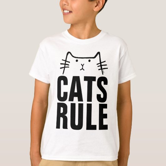 Kinder KATTEN REGEL Funny Cat T-shirts (Voorkant)