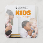 Kinder kerkdienst nodigt visitekaartje uit contactkaartje (Voorkant)