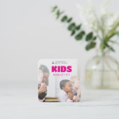 Kinder kerkdienst nodigt visitekaartje uit contactkaartje (Staand voorkant)