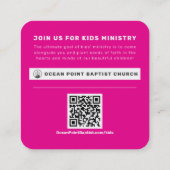 Kinder kerkdienst nodigt visitekaartje uit contactkaartje (Achterkant)