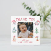 Kinder kerst 2 foto Dank u wel Bedankkaart (Staand voorkant)