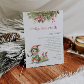 Kinder kerst afscheid van je elf meisje brief kaart