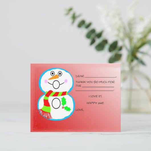 Kinder Kerst Bedankt Post Kaart (Staand voorkant)