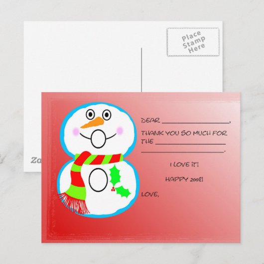 Kinder Kerst Bedankt Post Kaart (Voorkant / Achterkant)