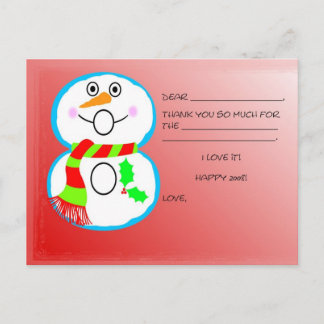 Kinder Kerst Bedankt Post Kaart