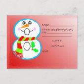 Kinder Kerst Bedankt Post Kaart (Voorkant)