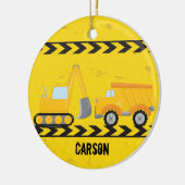 Kinder kerst bij bouwwagens - Aangepaste kerst Keramisch Ornament (Links)