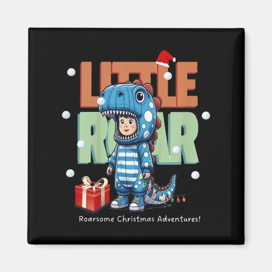 Kinder kerst brullen dinosaurus Kinder jongens ker Magneet (Voorkant)