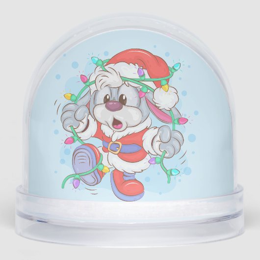 Kinder kerst Bunny Snow Wereldbol Sneeuwbol (Voorkant)