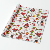 Kinder kerst cadeaupapier (Uitgerold)