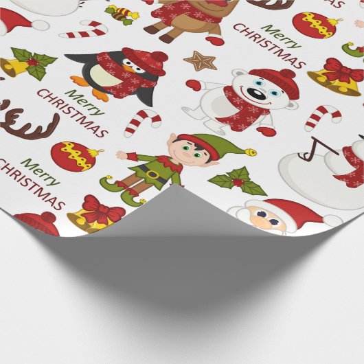 Kinder kerst cadeaupapier (Hoek)