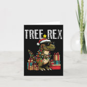 Kinder Kerst Dinosaurus Tree Rex Xmas Trex Peuter Kaart (Voorkant)