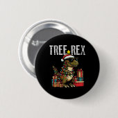 Kinder Kerst Dinosaurus Tree Rex Xmas Trex Peuter Ronde Button 5,7 Cm (Voorkant /achterkant)
