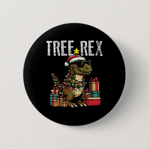 Kinder Kerst Dinosaurus Tree Rex Xmas Trex Peuter Ronde Button 5,7 Cm