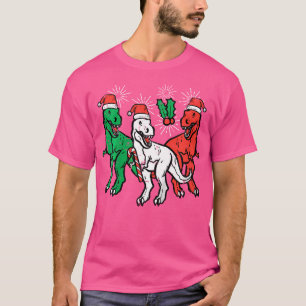Kinder Kerst Dinosaurussen Santa Funny Xmas Trex B T-shirt