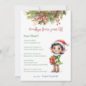 Kinder kerst elf meisje vaarwel brief Kaart (Voorkant)