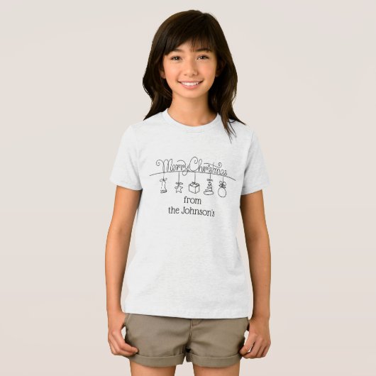 Kinder kerst familie Crew Party T-shirt (Voorkant volledig)