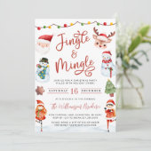 Kinder kerst feestuitnodiging kaart (Staand voorkant)