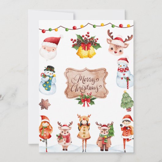 Kinder kerst feestuitnodiging kaart (Achterkant)