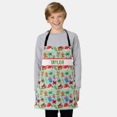 Kinder kerst goodies over print gepersonaliseerd schort (Gedragen)