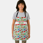 Kinder kerst goodies over print gepersonaliseerd schort (Insitu)