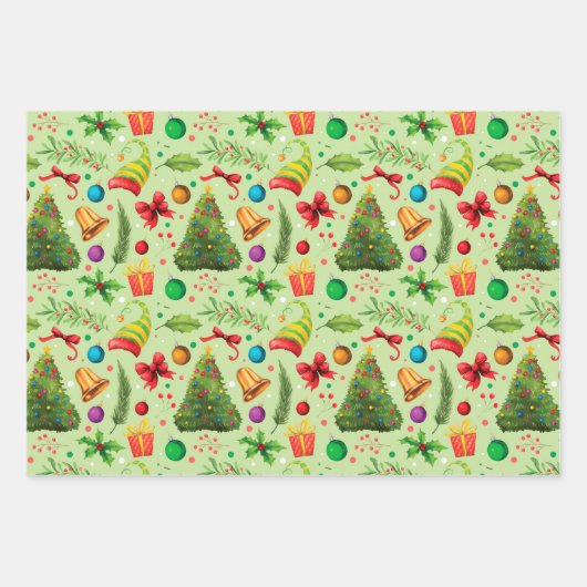 Kinder kerst inpakpapier vel (Voorkant 2)