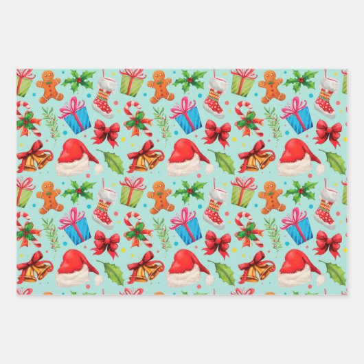 Kinder kerst inpakpapier vel (Voorkant)