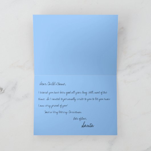 Kinder kerst Kaart van Santa (Binnen)