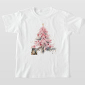 Kinder Kerst Kat T-shirt (Laagn)
