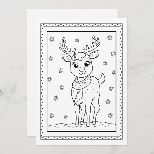 Kinder Kerst Kleuren Flat Note Kaart (Voorkant / Achterkant)