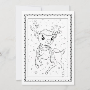 Kinder Kerst Kleuren Flat Note Kaart