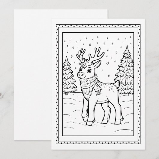 Kinder Kerst Kleuren Flat Note Kaart (Voorkant / Achterkant)