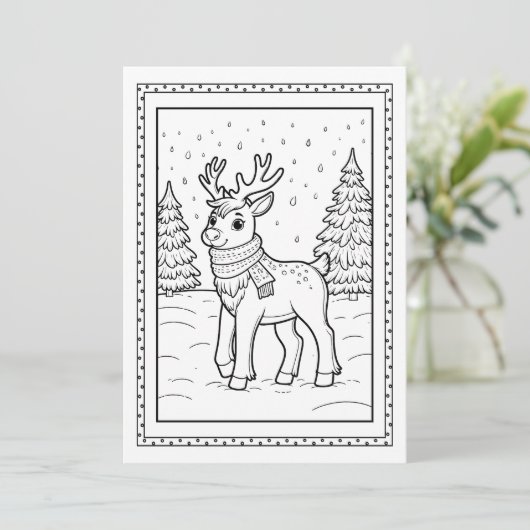 Kinder Kerst Kleuren Flat Note Kaart (Staand voorkant)