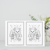 Kinder Kerst Kleurplaat Baby Fox (Staand voorkant)