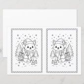 Kinder Kerst Kleurplaat Baby Fox (Voorkant / Achterkant)